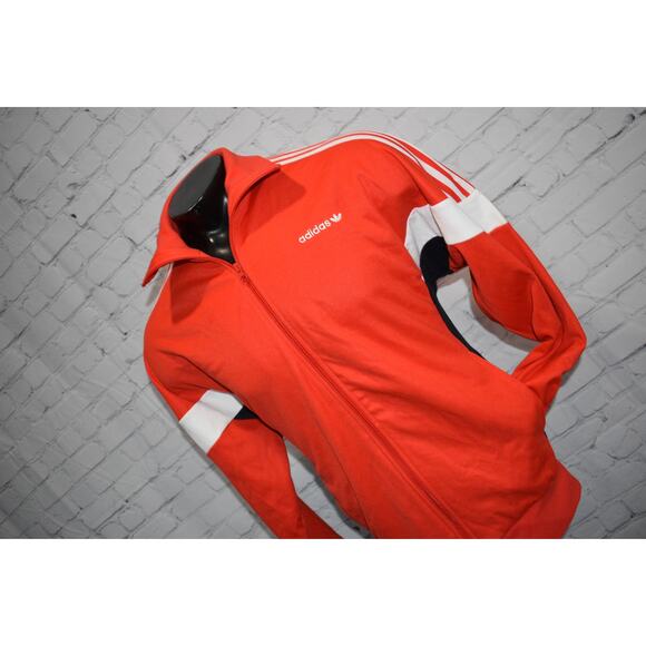 Adidas Athletic Vintage Style Jacket Mens Size Large Performance Red Full Zip - Picture 1 of 8